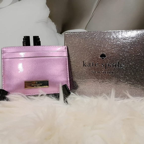 Kate Spade Metallic Pink Card Case - Picture 2 of 3